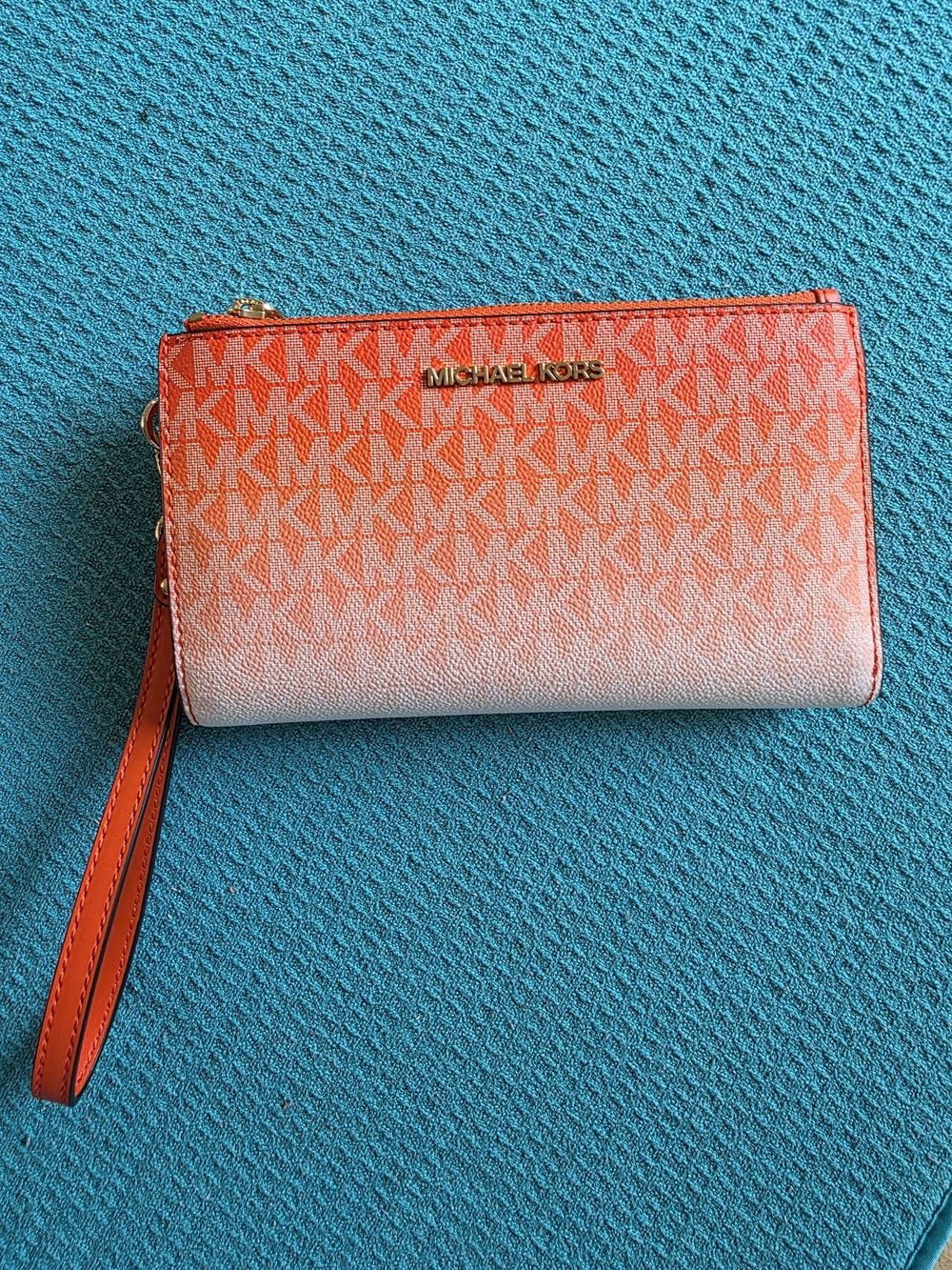 Michael Kors Orange Ombre Signature Wristlet
